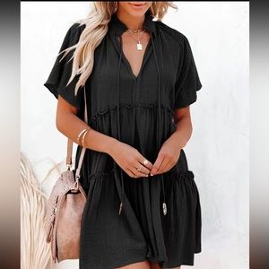 Black, boho, summer dress